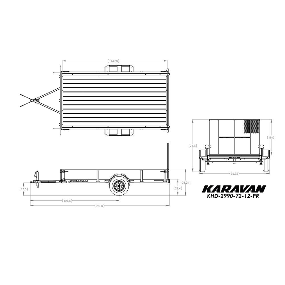 Karavan 2029 Lb Payload Capacity Trailer Khd 2990 72 12 Pr The