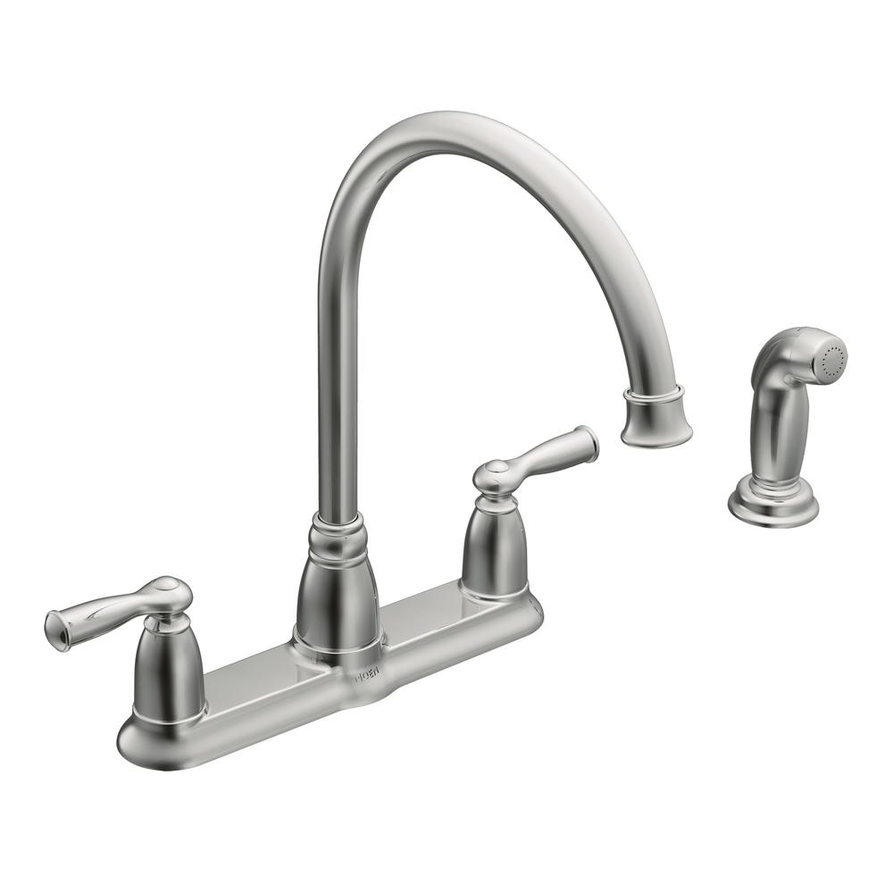 MOEN Banbury High-Arc 2-Handle Standard Kitchen Faucet with Side