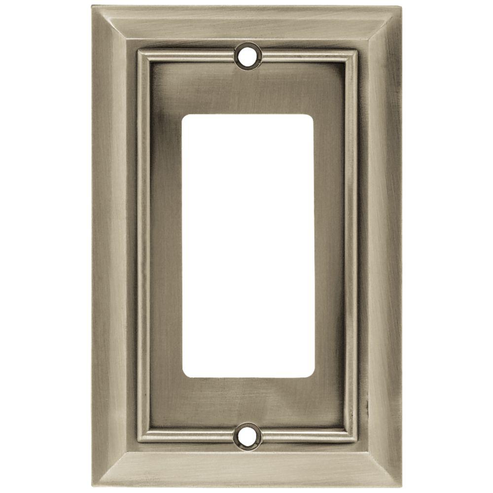 Hampton Bay Architectural Decorative Single Rocker Switch Plate, Satin