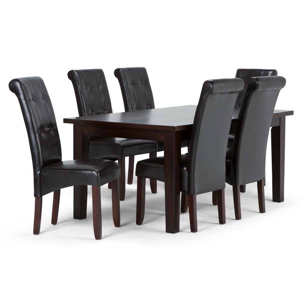 Simpli Home Cosmopolitan 7 Piece Dining Set With 6