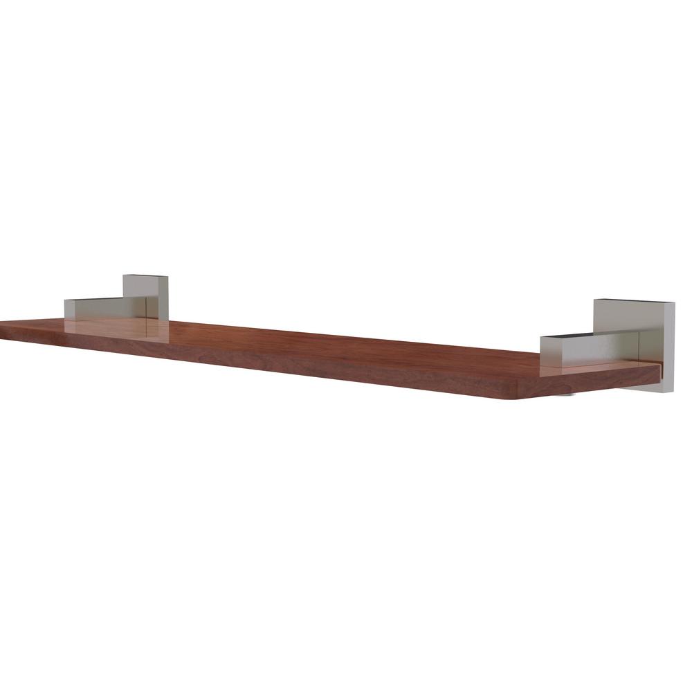Allied Brass Montero Collection 22 In Solid Ipe Ironwood Shelf In Satin Nickel Mt 1 22 Irw Sn The Home Depot