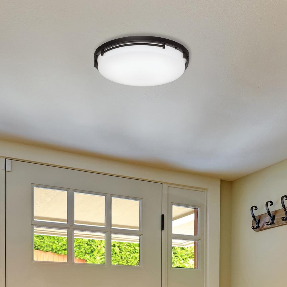 Hampton Bay 18 In Rail Oil Rubbed Bronze Integrated Led Flush Mount Hampton Bay 18 In Rail Oil Rubbed Bronze Integrated Led Flush Mount