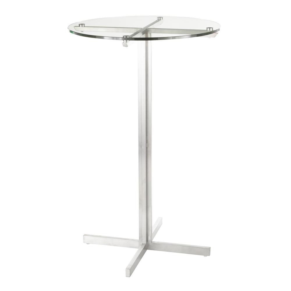 Lumisource Fuji Round Bar Table With Clear Tempered Gl Lumisource Fuji Round Bar Table With Clear Tempered Gl