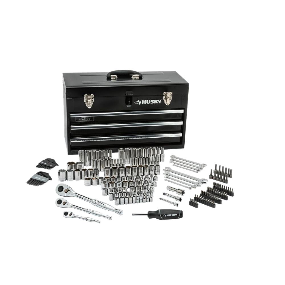 Husky Mechanics Tool Set in Metal Box (200-Piece)-H200MTSMB - The ...