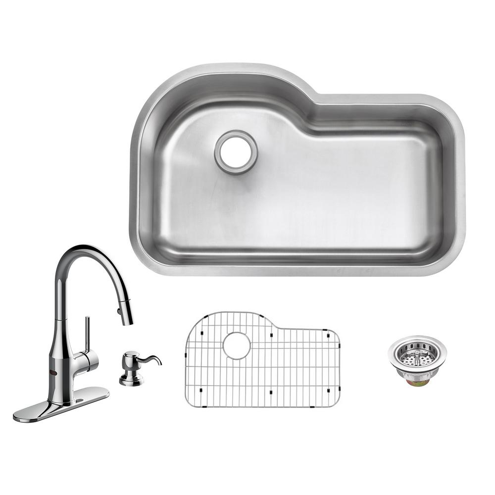 Glacier Bay All In One Undermount 16 Gauge Stainless Steel 32 In Euro