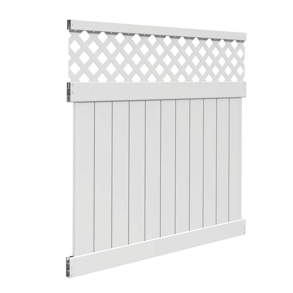 Veranda 6 Ft H X 6 Ft W Valley White Vinyl Fence Panel Kit 73014375 The Home Depot