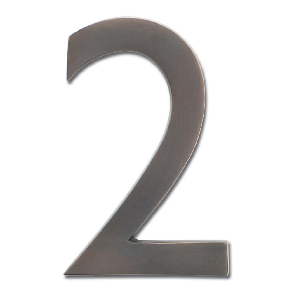 Architectural Mailboxes 4 in. Dark Aged Copper Floating House Number 2