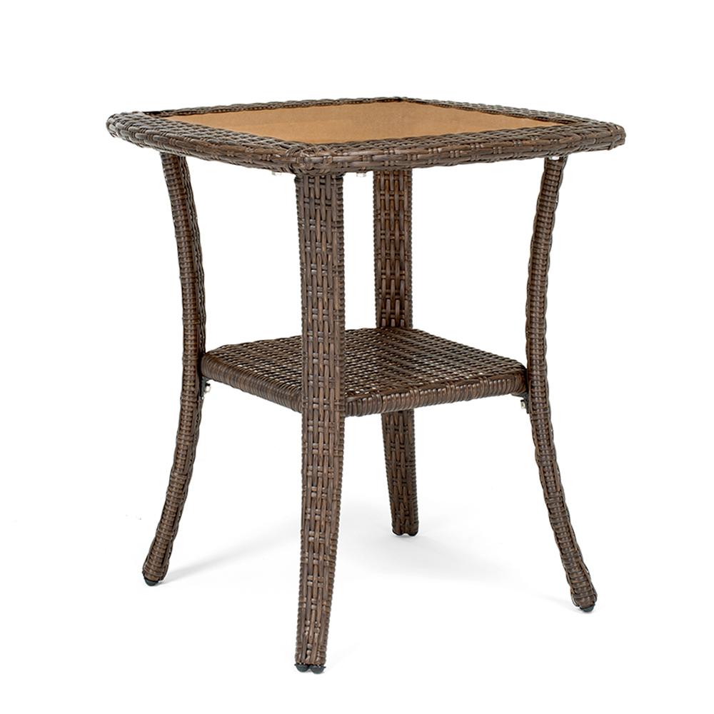 Outdoor Side Tables Patio The Home Depot Sawyer Square Wicker Outdoor Side Table
