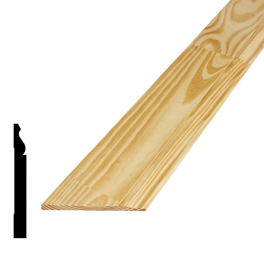 Alexandria Moulding 9/16 In. X 5-1/4 In. X 96 In. Finger Jointed Pine ...