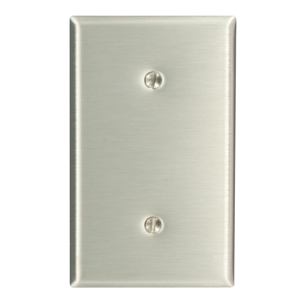 Leviton 1Gang No Device Blank Wallplate, Standard Size, 302 Stainless