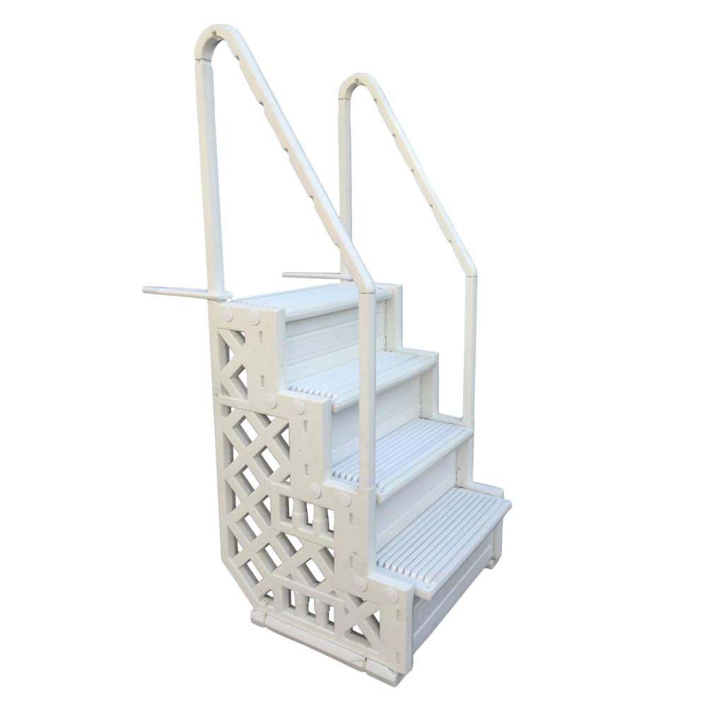 Simple Step 32.5 in. Step for Above Ground PoolsNE1087WH The Home Depot