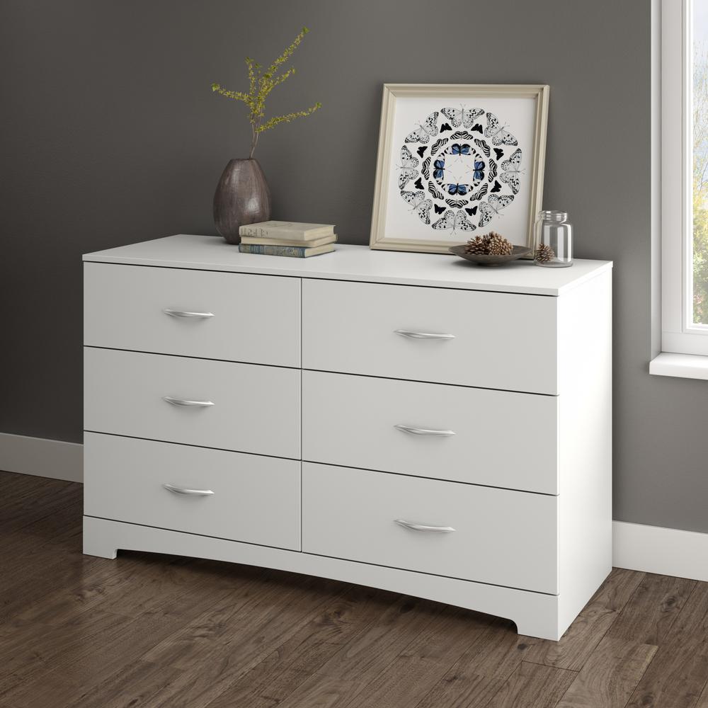 South Shore Step One 6 Drawer Pure White Dresser 3160010 The