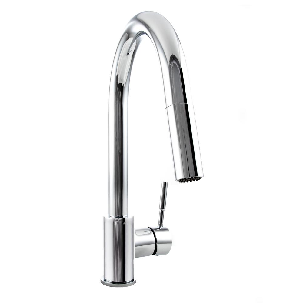 Zline Kitchen And Bath Arthur Single Handle Pull Down Sprayer Faucet In Chrome Finish