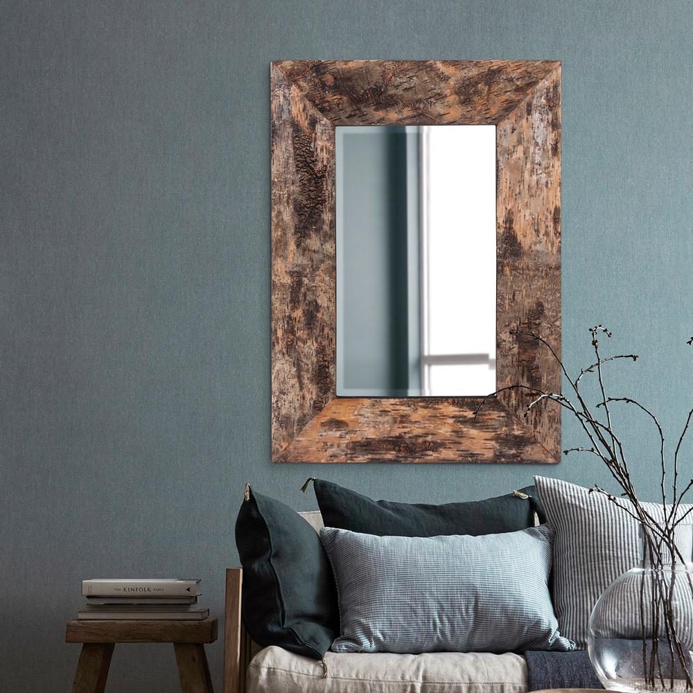 36 In X 26 Birch Bark Framed Mirror 37031 The Home Depot Birch Bark Framed Mirror