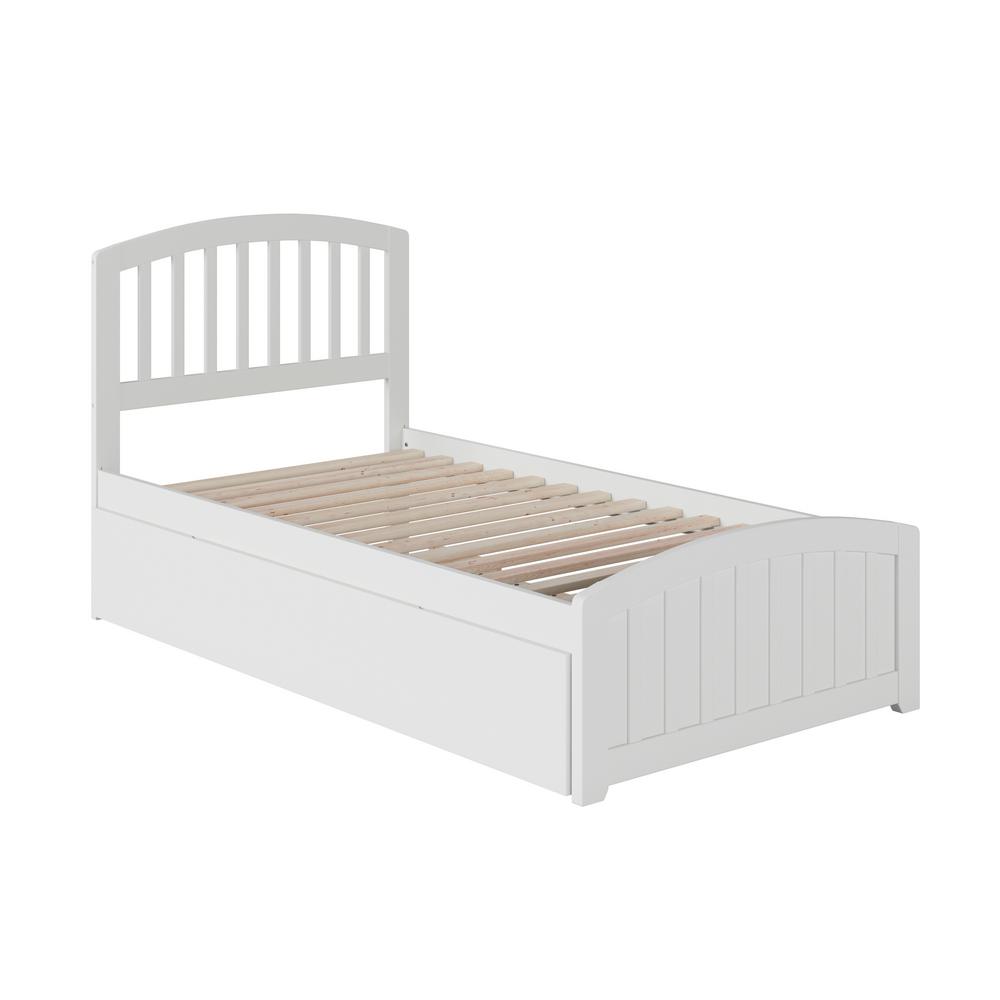 Atlantic Furniture Richmond Twin Extra Long Bed With Matching Footboard And Twin Extra Long Trundle In White Ar8816042 The Home Depot