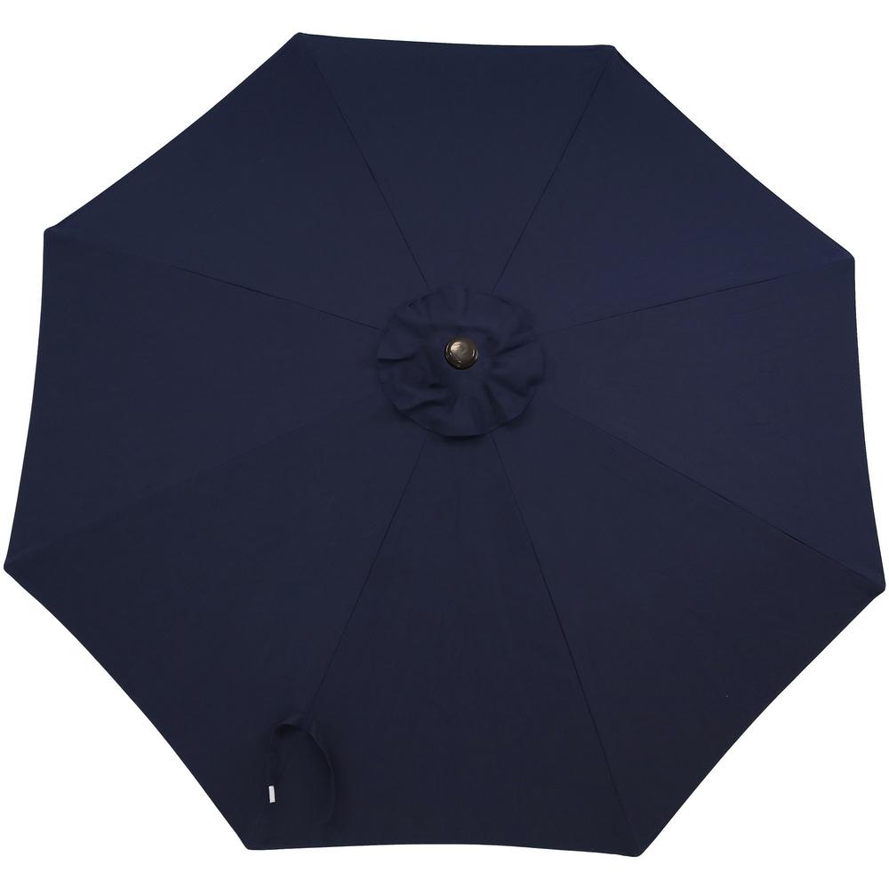 Sunnydaze Decor 9 Ft Aluminum Market Auto Tilt Patio Umbrella In Sunbrella Navy Blue Jlp 655 The Home Depot