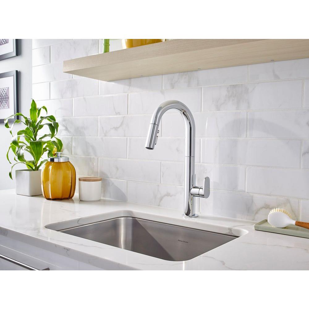 American Standard Beale Single Handle Pull Down Sprayer Kitchen Faucet In Polished Chrome