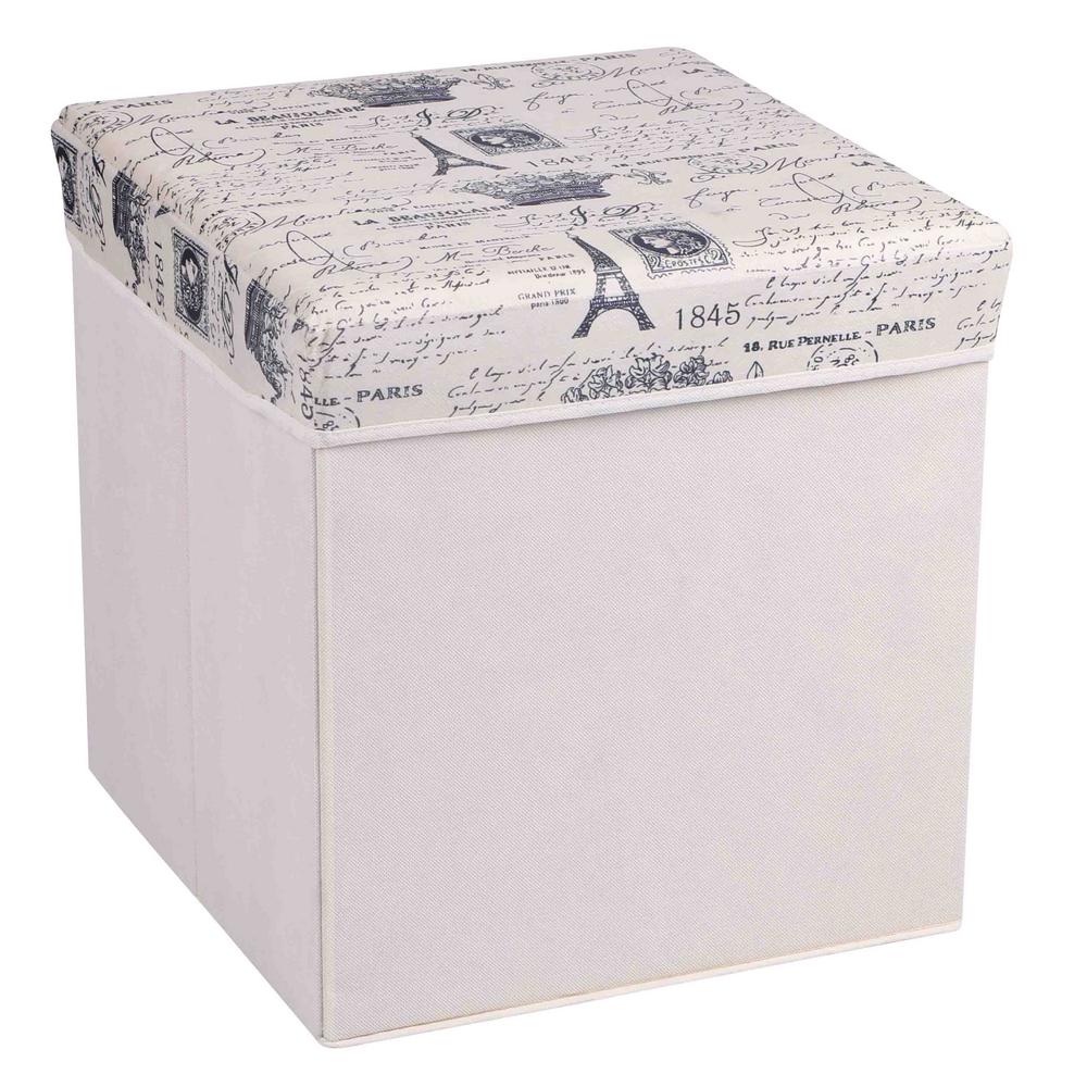 Designer France Paris SINGLE SEAT stool Fabric FOLDING OTTOMAN Storeage box