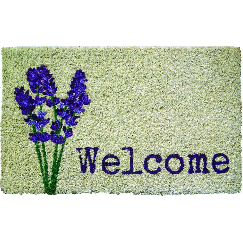 Entryways Lavender 18 in. x 30 in. Hand Woven Coconut Fiber