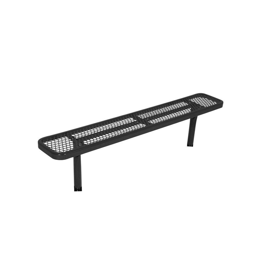 Surface Mount 8 ft. Black Diamond Commercial Park Bench without Back