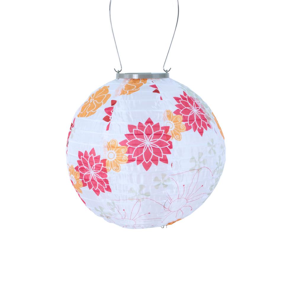 UPC 035286315784 product image for ALLSOP Glow 10 in. Floral Bloom Round Integrated LED Hanging Outdoor Nylon Solar | upcitemdb.com
