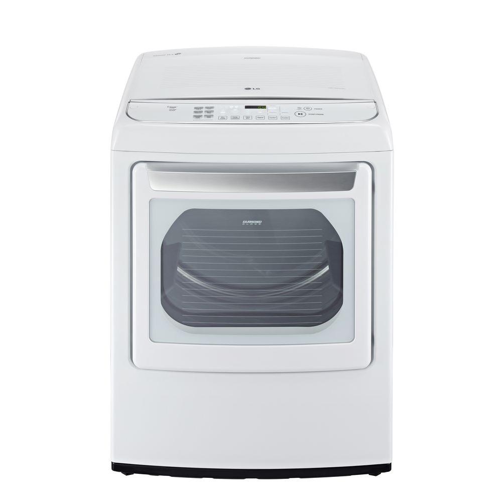 LG Electronics 7.3 cu. ft. Electric Dryer with Steam in WhiteDLEY1701W