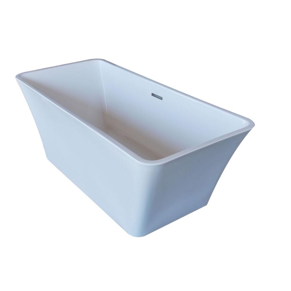 Universal Tubs PureCut 5.6 ft. Acrylic Center Drain Rectangular Bathtub