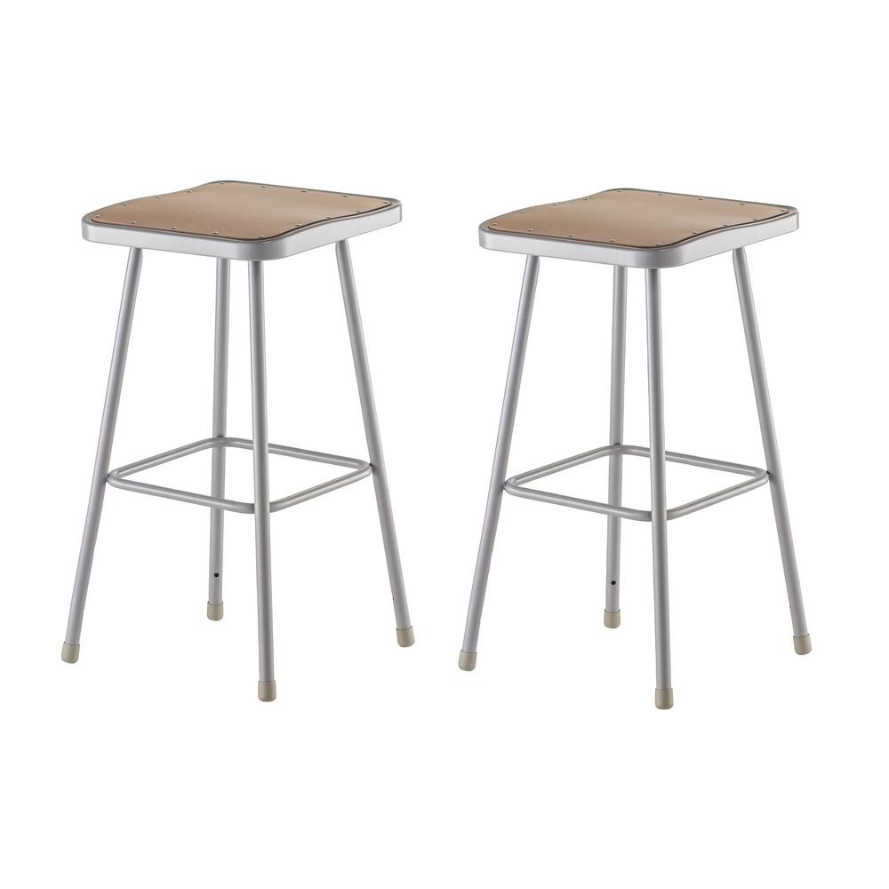National Public Seating 30 In Grey Heavy Duty Square Seat Steel National Public Seating 30 In Grey