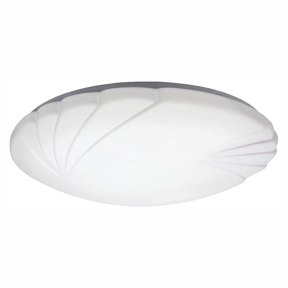 Lithonia Lighting Crenelle 14 In White Led Round Flush Mount With Scalloped Acrylic Diffuser
