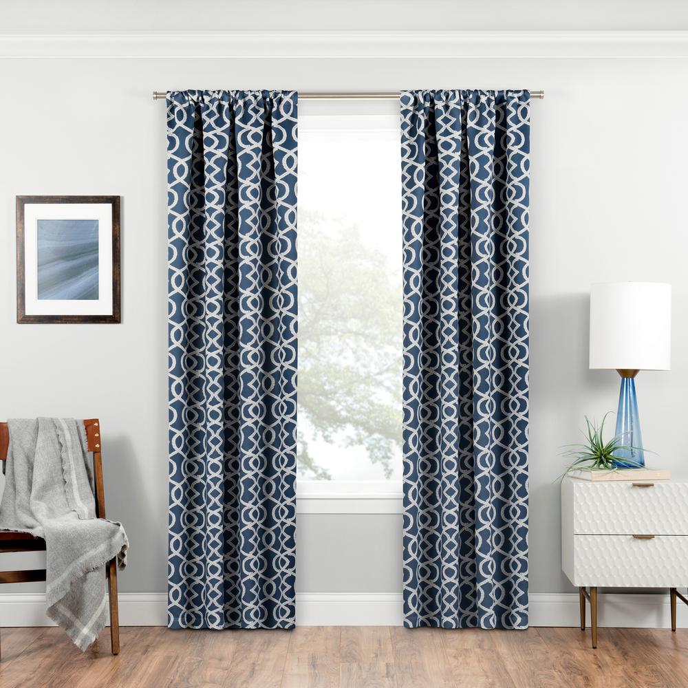 Eclipse Blackout Isanti 95 in. L Indigo Rod Pocket Curtain