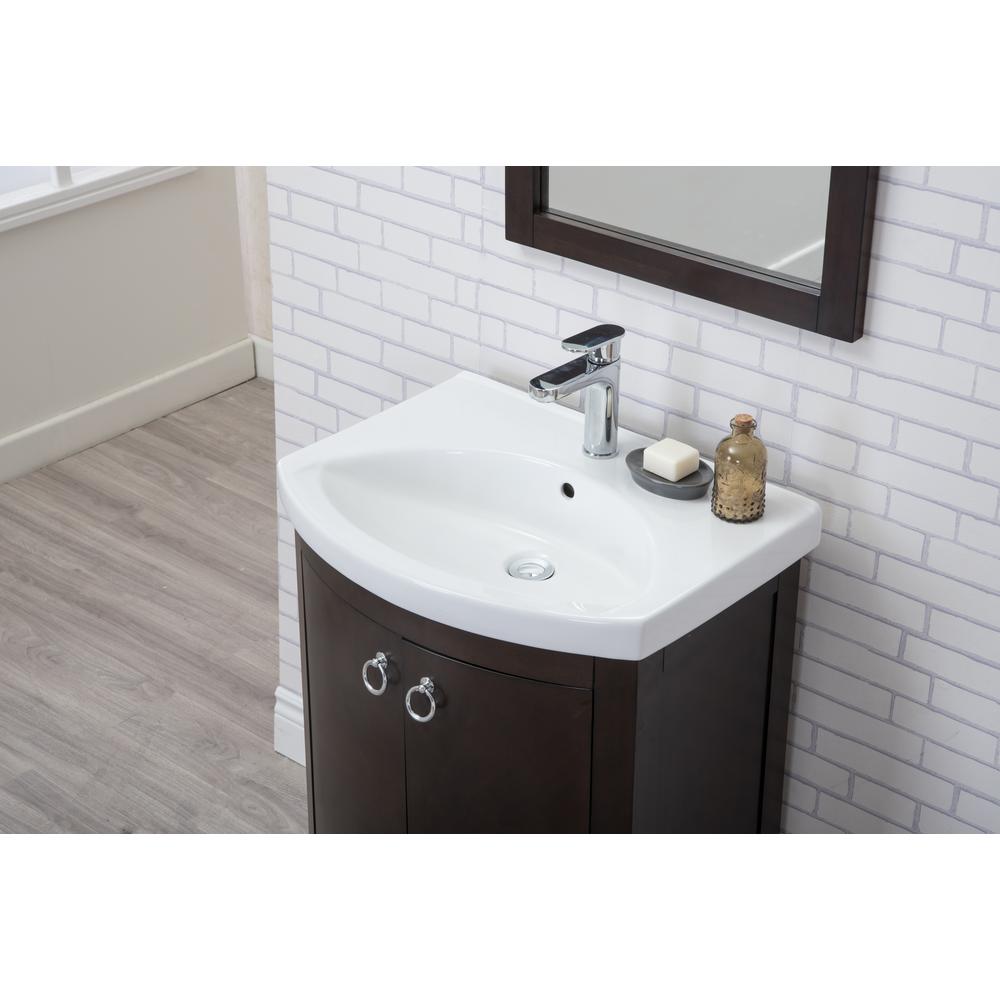 Unbranded Sonoma 28 In Single Bathroom Vanity With 2 Doors Porcelain Top Porcelain Sink In Dark Walnut Finish Hdvnt 4208 The Home Depot