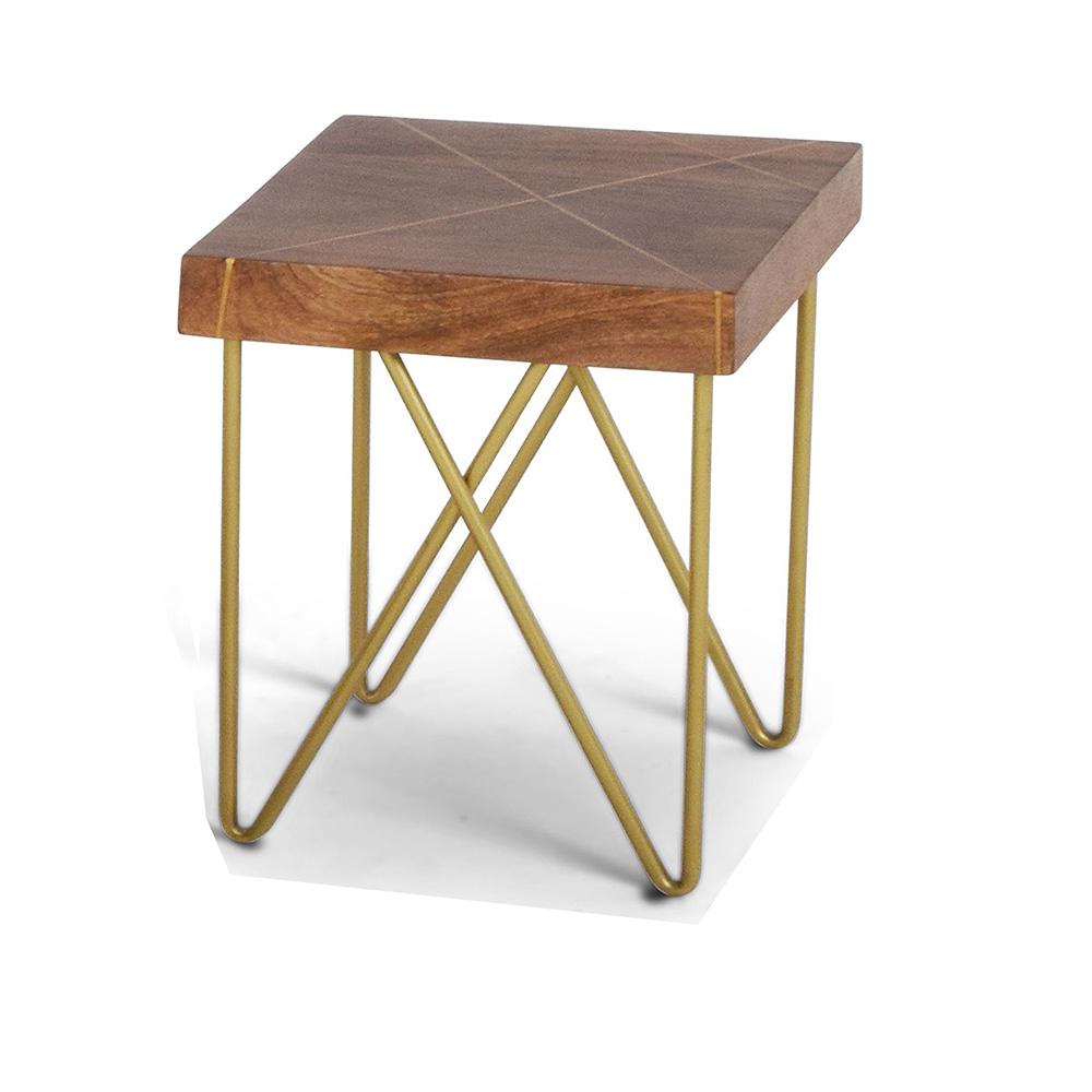 Steve Silver End Table Wood Tables Accent The Walter End Table Mango Wood Top With Brass Inlay And Base