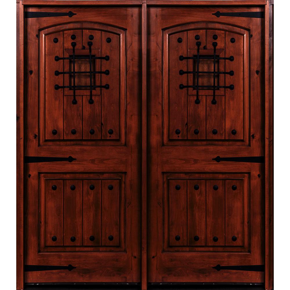 Krosswood Doors 72 in. x 96 in. Mediterranean Knotty Alder