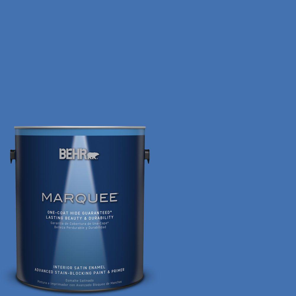 BEHR Premium Plus Ultra 1-gal. #BXC-75 Saltbox Blue Satin Enamel ...