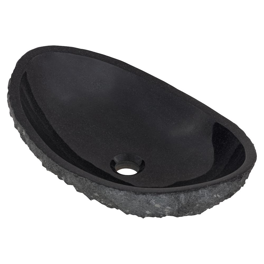 Oval Stone Vessel Sink in Black GraniteNOSVAS The Home Depot