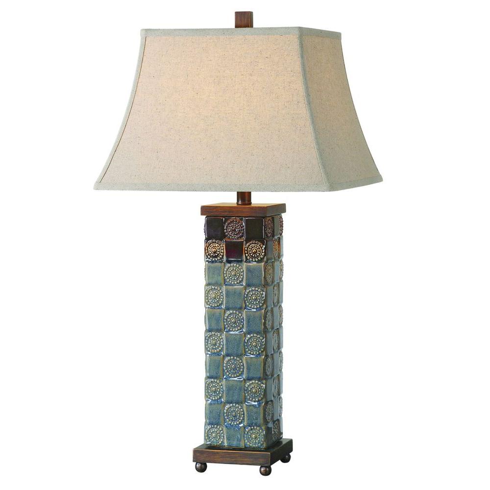 Global Direct 31 In Dark Blue Table Lamp 27398 The Home Depot Dark Blue Table Lamp