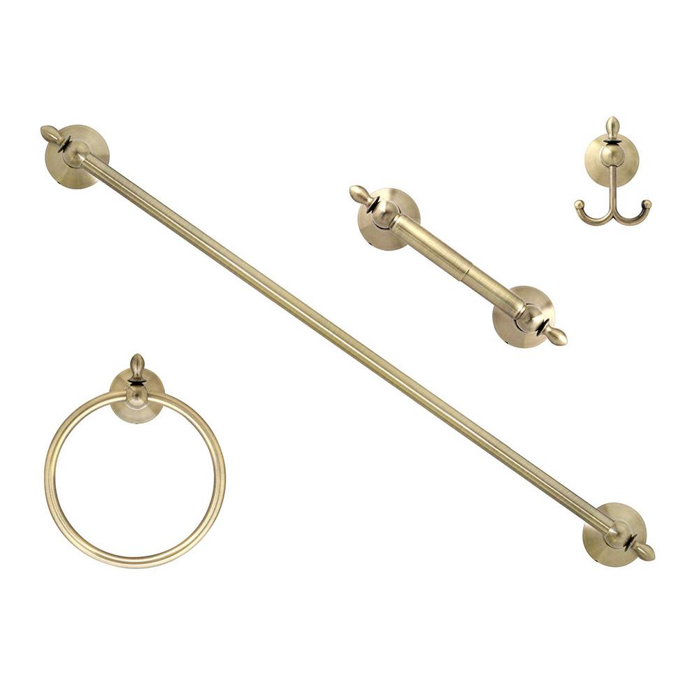 Retro Antique Brass Bathroom Accessories Set Bath Hardware Towel Bar mset014