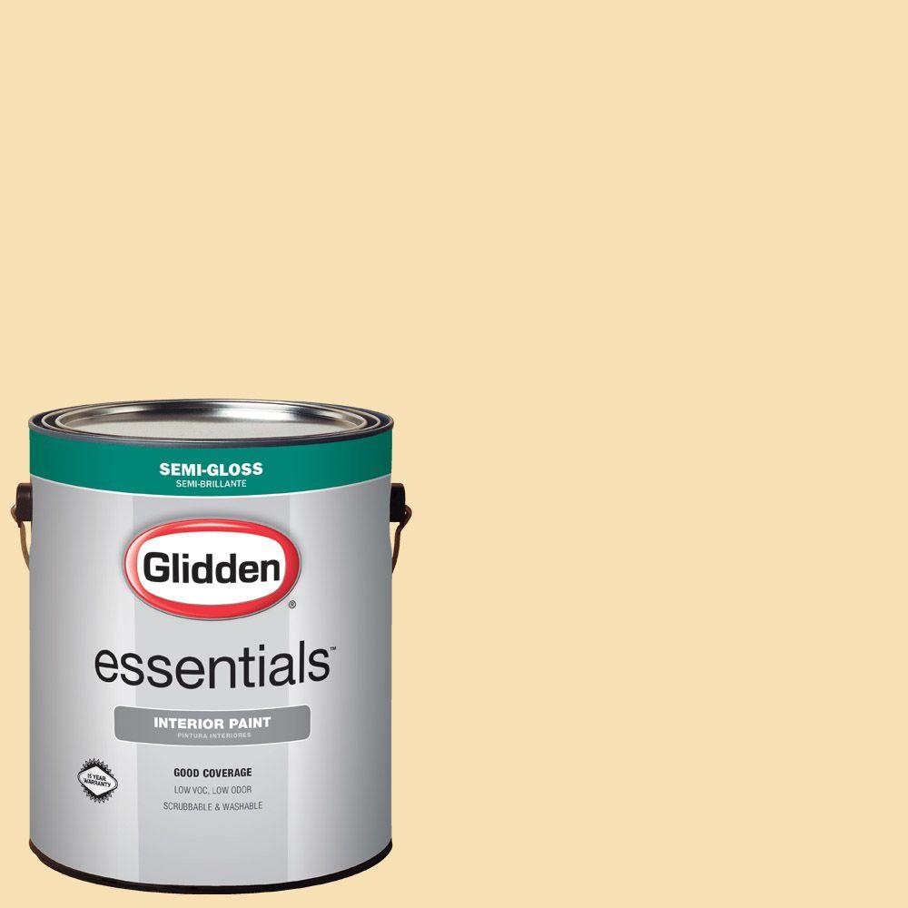Glidden Essentials 1 gal. HDGY06 Corn Silk SemiGloss Interior PaintHDGY06E01SN The Home Depot