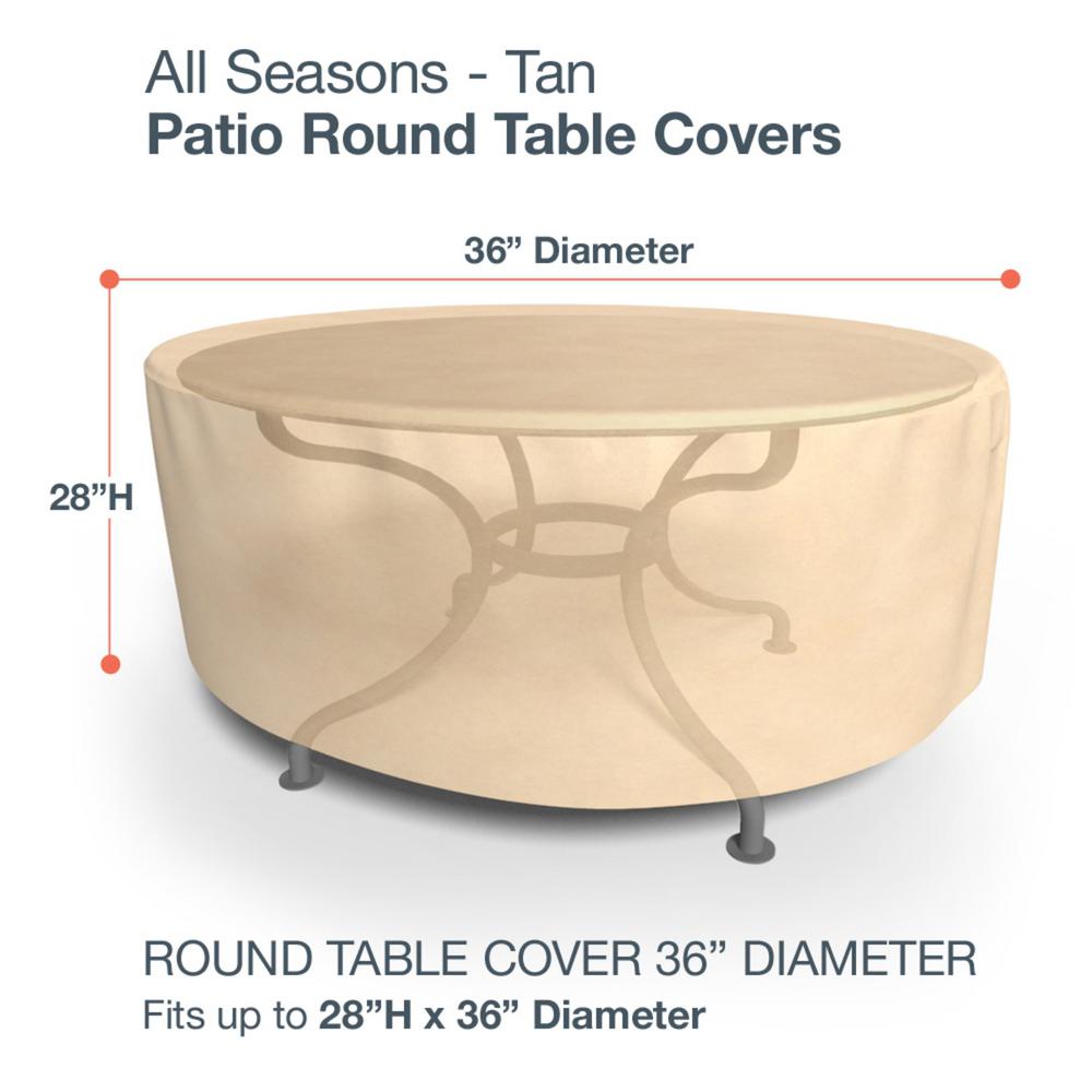 Tan Budge All-Seasons Oval Patio Table Cover Small