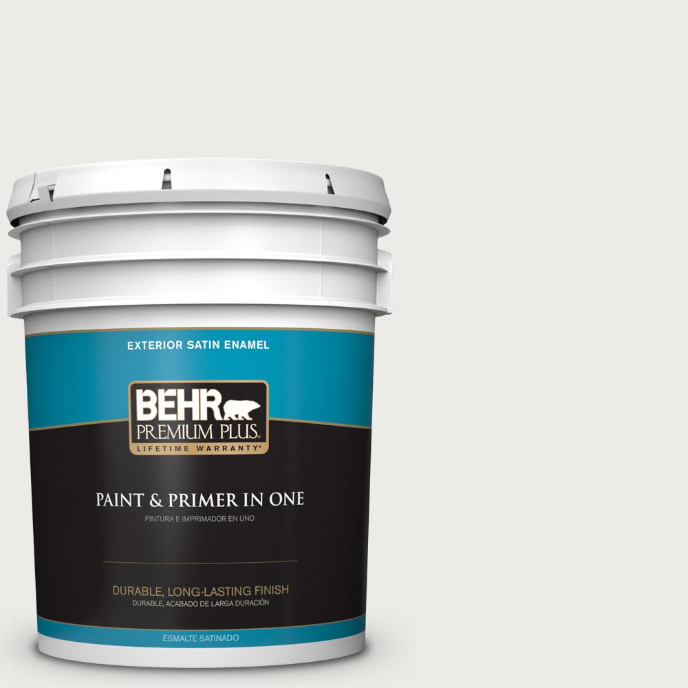 BEHR Premium Plus Ultra 5gal. 350E1 Moonlight White Satin Enamel