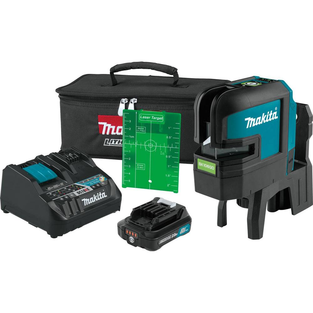 Makita 12Volt MAX CXT SelfLeveling CrossLine/4Point Green Laser Kit