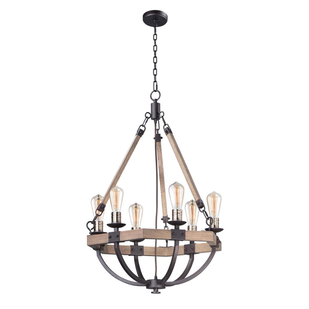 Maxim Lighting Lodge 6 Light Weathered Oak Bronze Chandelier Maxim Lighting Lodge 6 Light Weathered Oak Bronze Chandelier