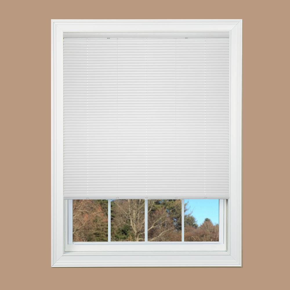 White Cordless 1 in. Vinyl Mini Blind 35 in. W x 72 in. L201504014