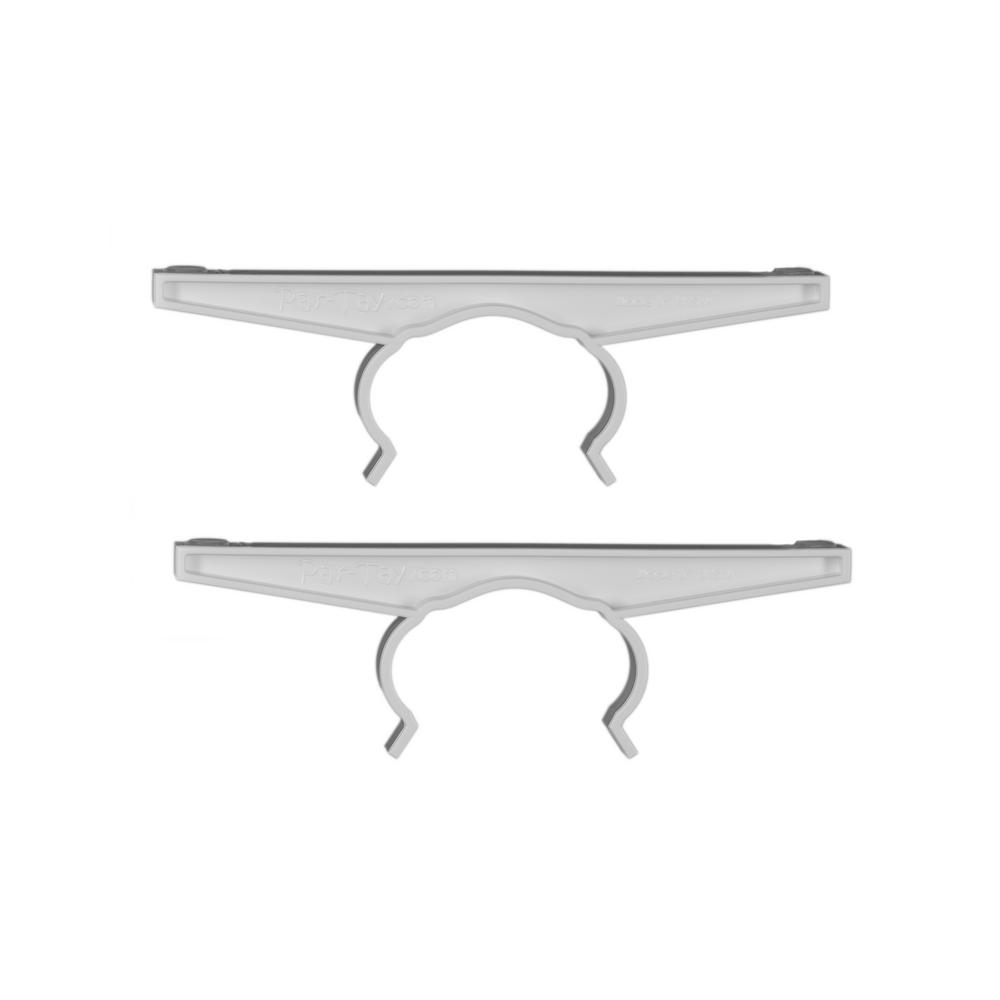 7 in. x 2.5 in. x .75 in. White Plastic Deck Rail Tray BracketsHTB0011