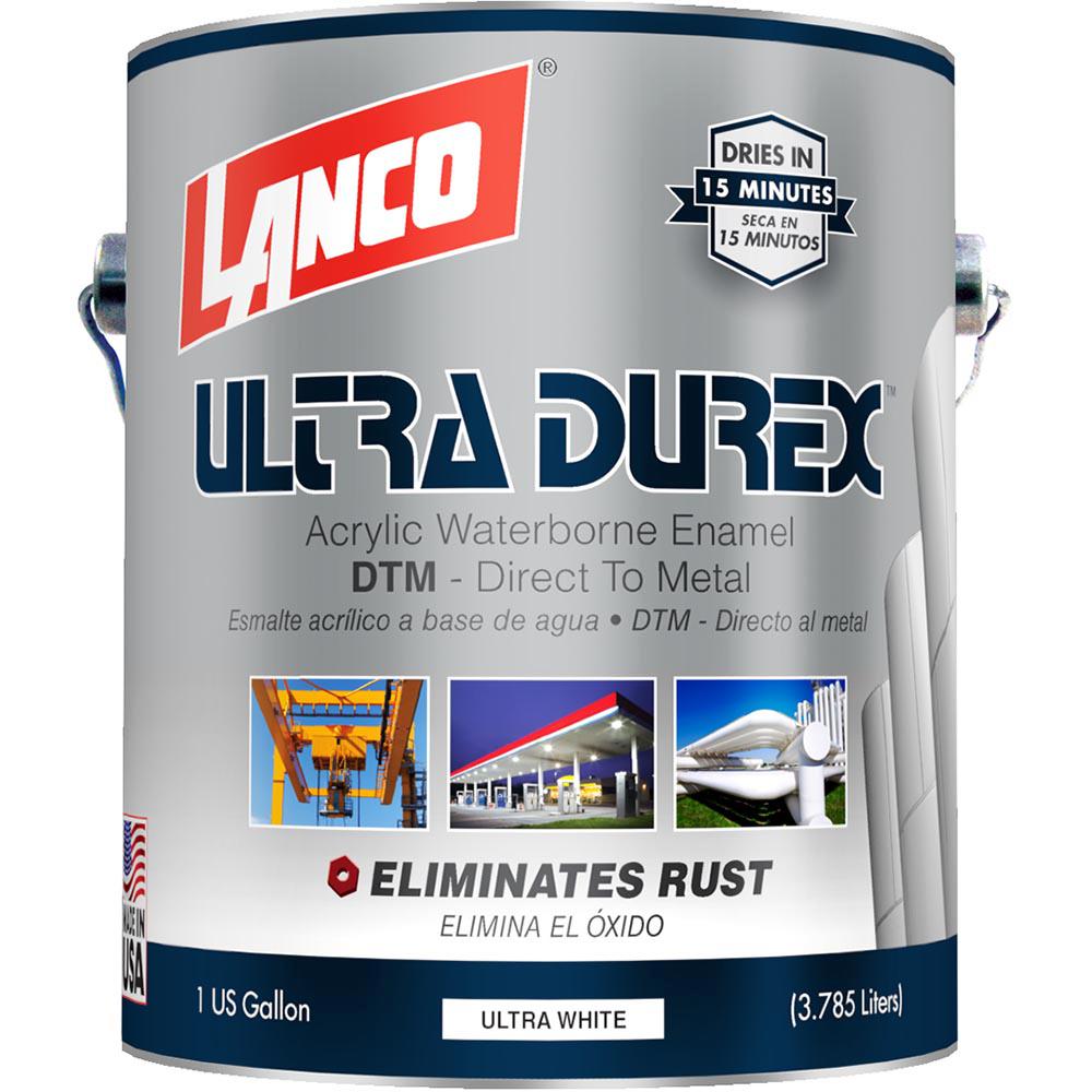 Lanco Ultra Durex Acrylic Waterborne Enamel 1 gal. White High Gloss Interior and Exterior paint