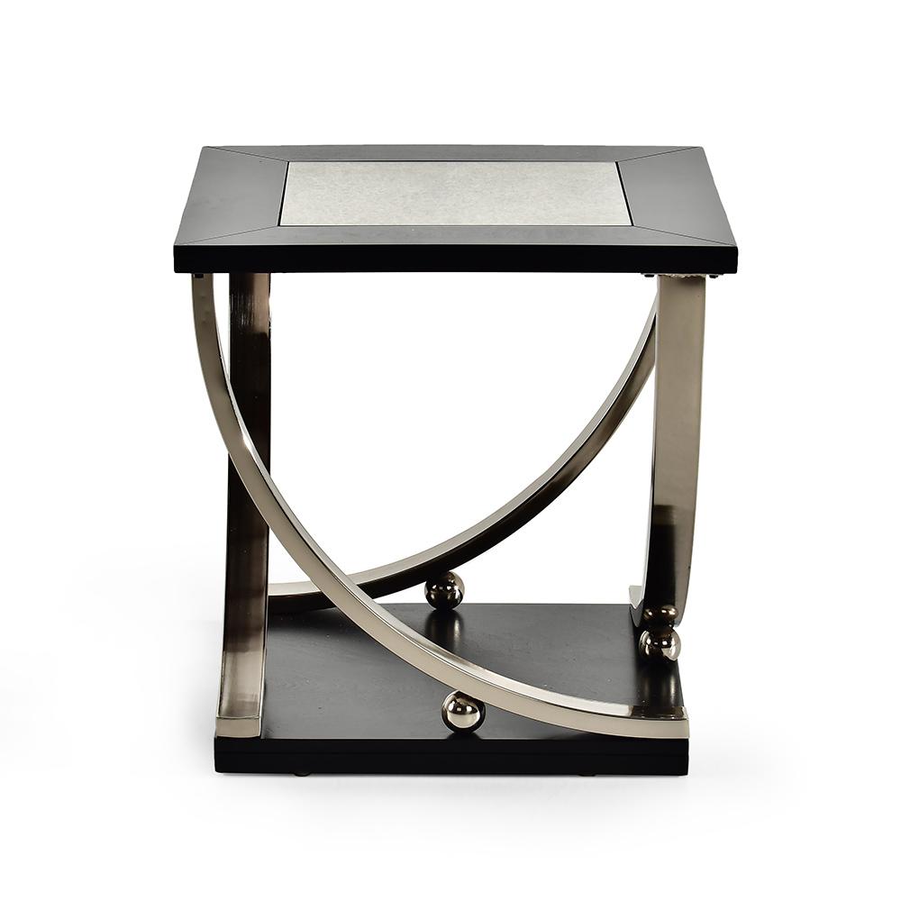 Ramsey Ebony Mirror And Wood End Table