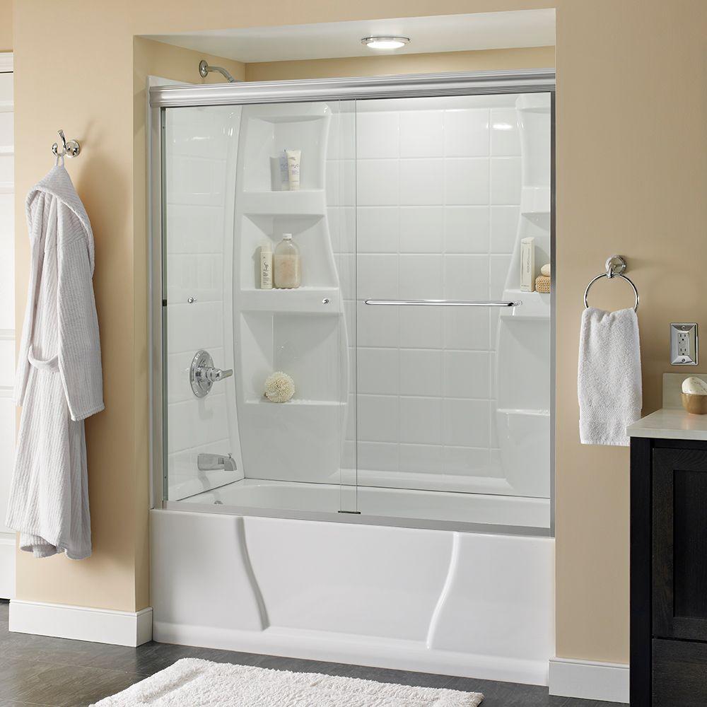 Sterling Standard 52 In X 56 7 16 Framed Sliding Tub Shower Simplicity 60 In X 58 1 8 Semi Frameless Sliding