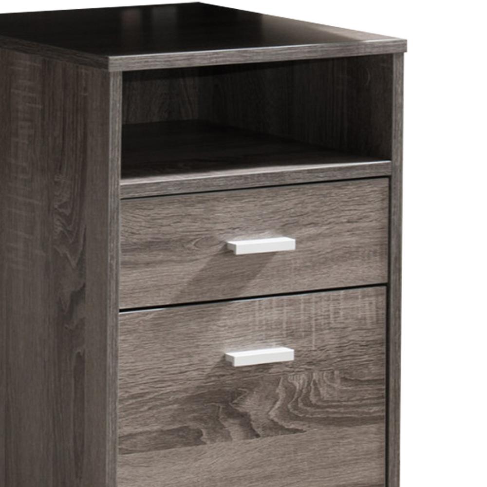 Benzara On Wheels Gray File Cabinet With One Shelf Bm148856 The