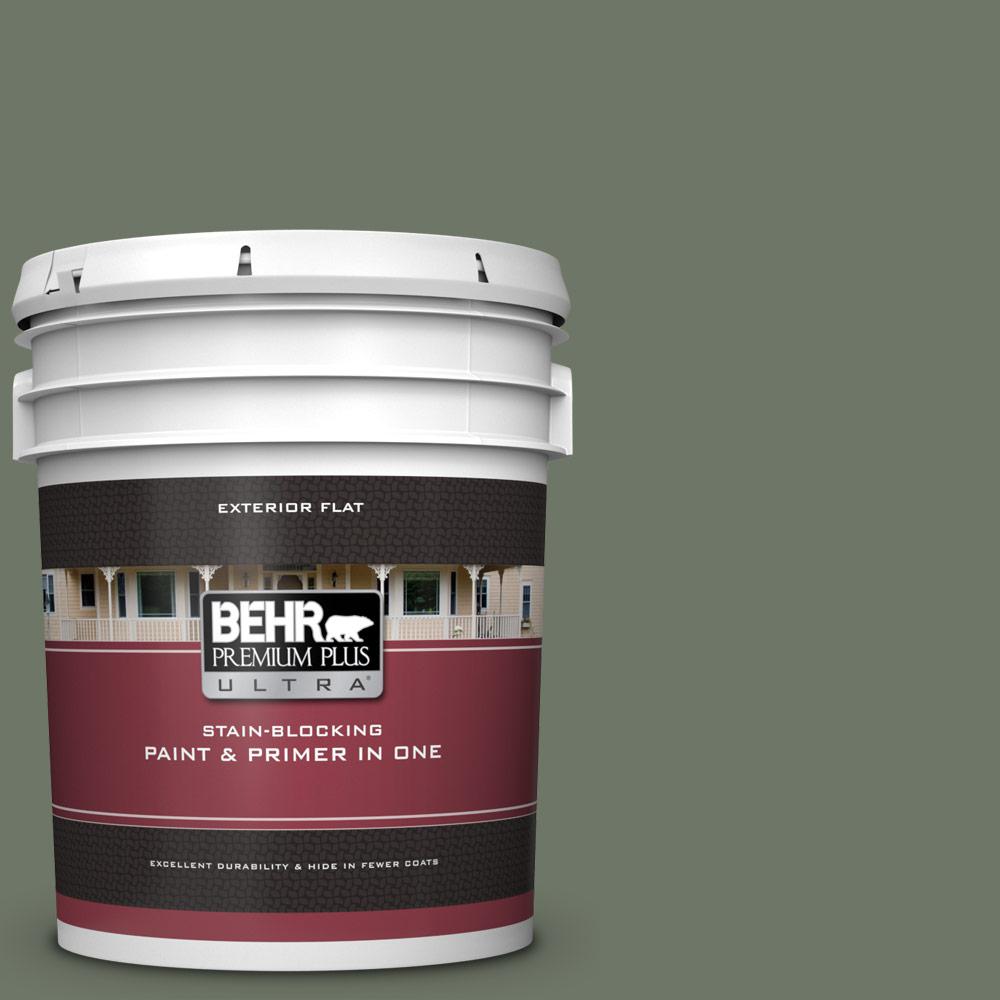BEHR Premium Plus Ultra 5 gal. PPU1019 Conifer Green Flat Exterior