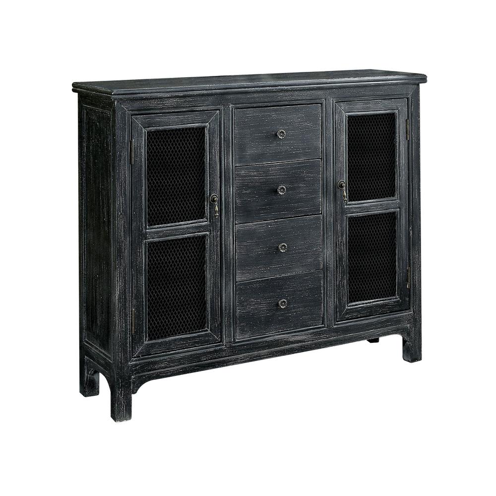 Furniture Of America Dariela Antique Black Vintage 4 Drawer Accent Cabinet Idf Ac519bk The Home Depot